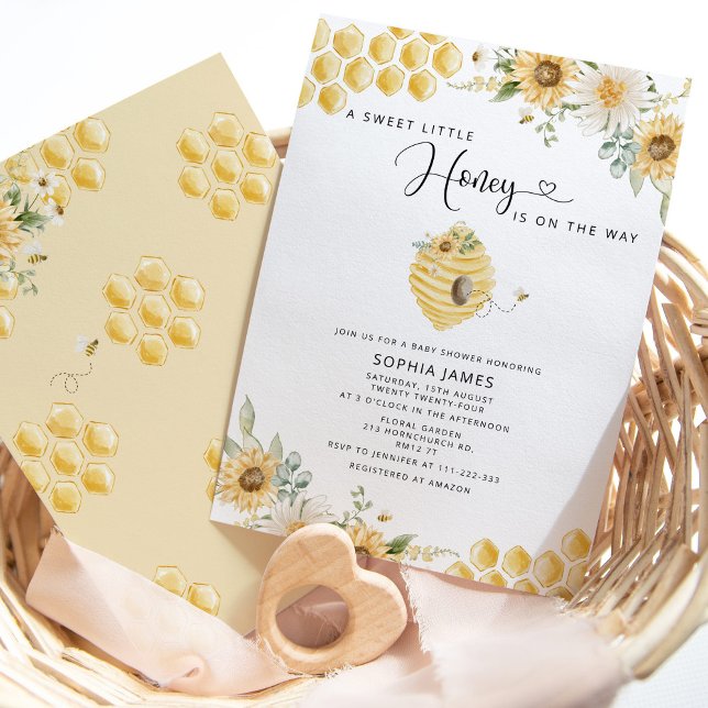 A sweet little honey baby shower invitation (Creator Uploaded)