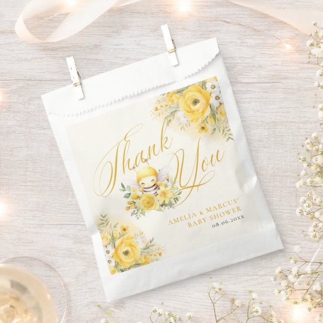 A Sweet Little Honey Bee Baby Shower Thank You Favour Bags (Clipped)