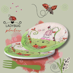 A Sweet Little Lady Ladybug Baby Shower Paper Plat Plate
