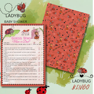 A Sweet Little Lady Ladybug Guess Who Game Card