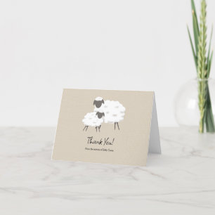 A Sweet Little Lamb Baby Shower Thank You Card