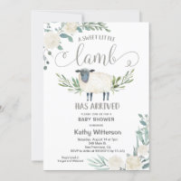 A Sweet Little Lamb Has Arrived Floral Baby Shower