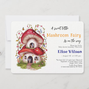 A sweet little mashroom fairy is on the way invitation