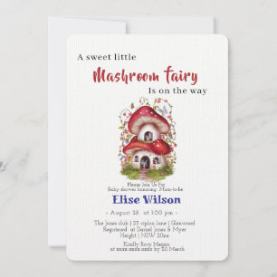 A sweet little mashroom fairy is on the way invitation