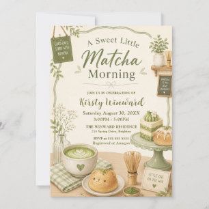 A Sweet Little Matcha Morning Baby Shower Invitation