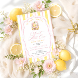 A Sweet Little One Citrus Lemon Girl Baby Shower Invitation