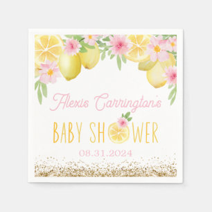 A Sweet Little One Lemon Baby Shower Napkin