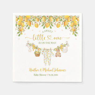 A Sweet Little One Lemon Citrus Baby Shower Napkin