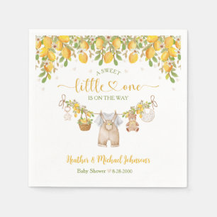A Sweet Little One Lemon Citrus Baby Shower Napkin