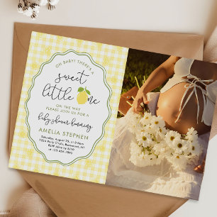 A Sweet Little One Lemon Citrus Baby Shower Photo Invitation