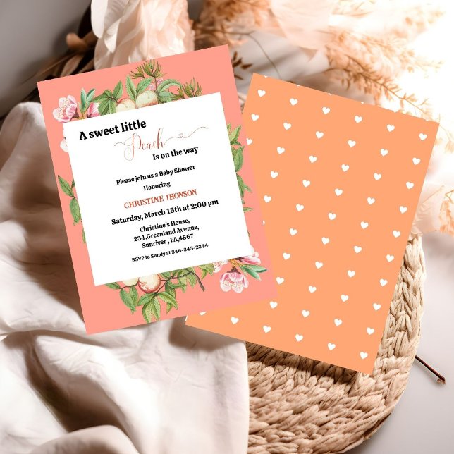 A Sweet little peach  baby shower invitation (Creator Uploaded)