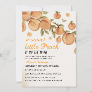 A Sweet Little Peach Baby Shower Invitation