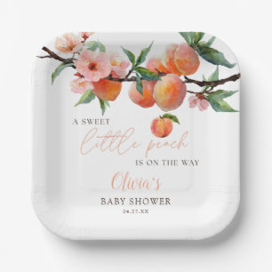 A Sweet Little Peach Baby Shower Paper Plate