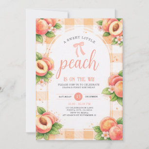 A Sweet Little Peach Birthday Invitation
