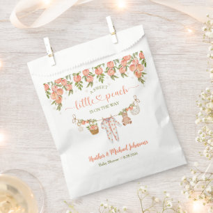 A Sweet Little Peach Clothesline Baby Shower Favour Bags
