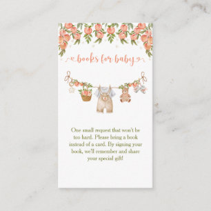 A Sweet Little Peach Clothesline Boy Baby Shower Enclosure Card