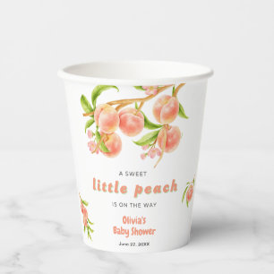 A Sweet Little Peach Fruit Baby Shower Paper Cups