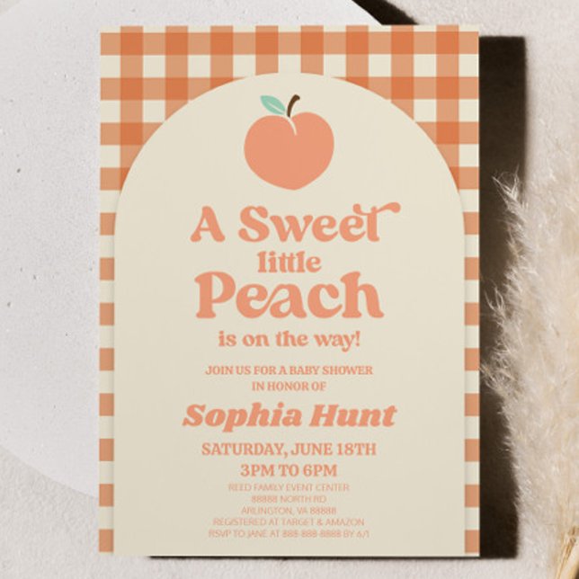 A Sweet Little Peach Is On The Way! Baby Shower Invitation (Creator Uploaded)