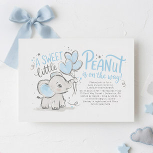 A Sweet Little Peanut Elephant Baby Shower Invitation