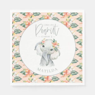 a sweet little peanut elephant birthday party napkin
