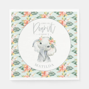 a sweet little peanut elephant birthday party napkin