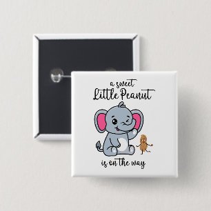 A Sweet Little Peanut In On The Way New Baby Cool 15 Cm Square Badge