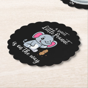 A Sweet Little Peanut In On The Way New Baby Cool Paper Coaster