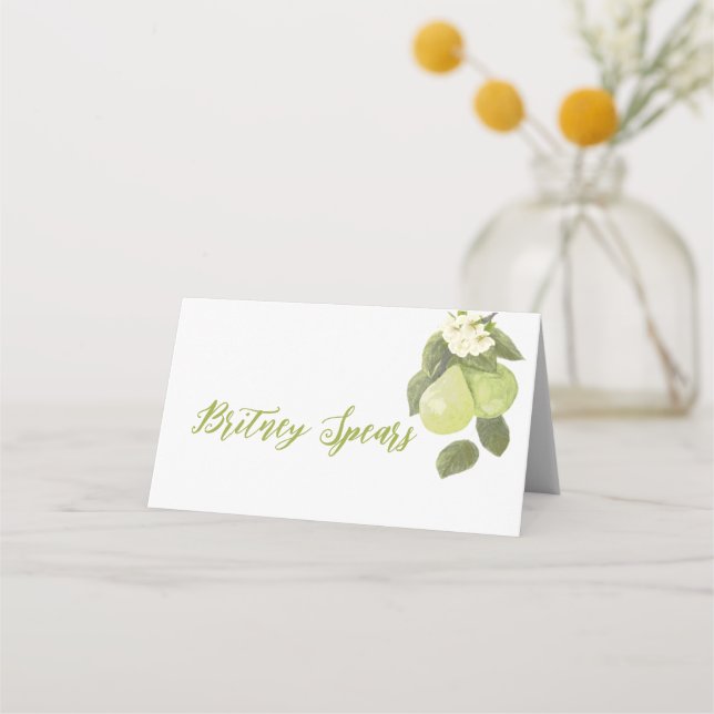 A Sweet Little Pear Place Card (Front)