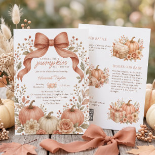 A Sweet Little Pumpkin All in One Fall Baby Shower Invitation