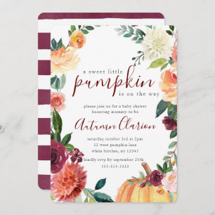 A Sweet Little Pumpkin Autumn Baby Shower Invitation