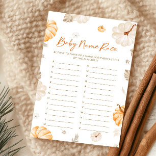 A Sweet Little Pumpkin Baby Name Race Game