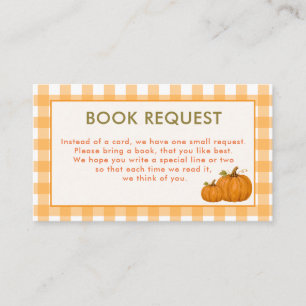 A Sweet Little Pumpkin Baby Shower Book Request Enclosure Card