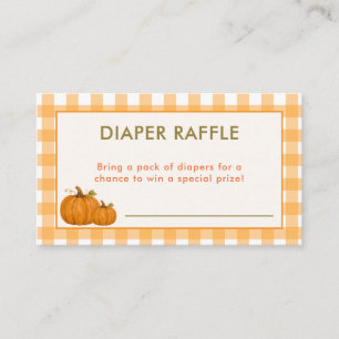 A Sweet Little Pumpkin Baby Shower Diaper Raffle Enclosure Card