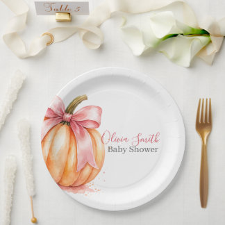 A Sweet Little Pumpkin Baby Shower Paper Plate
