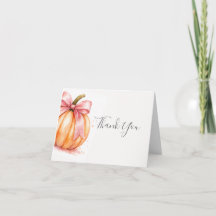 A Sweet Little Pumpkin Baby Shower Thank You Card