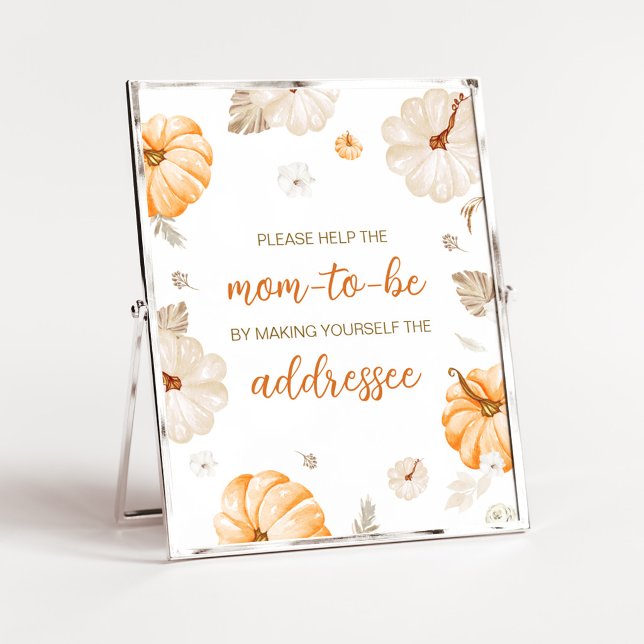 A Sweet Little Pumpkin Envelope Station Sign (Orange Pumpkin Fall Baby Shower Envelope Station Sign)