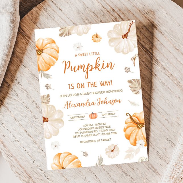 A Sweet Little Pumpkin Fall Baby Shower Invitation (Fall A Sweet Little Pumpkin Baby Shower Invitation)
