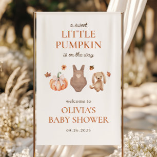 A Sweet Little Pumpkin Fall Baby Shower Welcome Banner