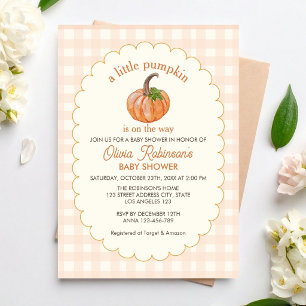 A sweet Little Pumpkin is on the way baby shower Invitation