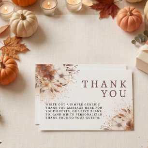 A Sweet Little Pumpkin Neutral Baby Shower Flat Thank You Card