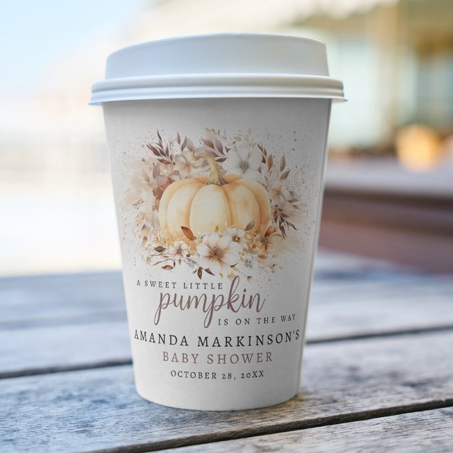 A Sweet Little Pumpkin Neutral Baby Shower Paper Paper Cups (Creator Uploaded)