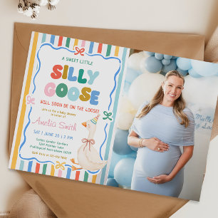 A Sweet Little Silly Goose Baby Shower Photo Invitation