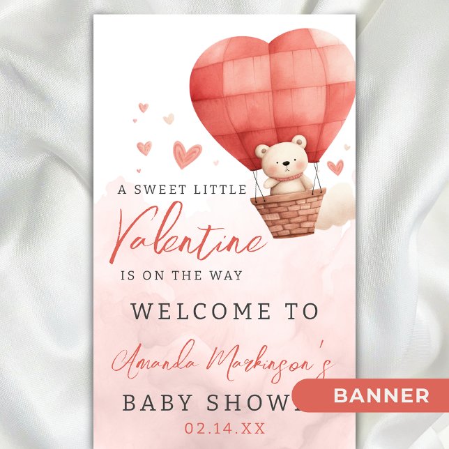 A Sweet Little Valentine Baby Shower Welcome Banner (Creator Uploaded)