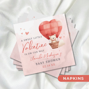 A Sweet Little Valentine is on the Way Baby Shower Napkin