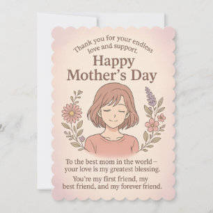 A sweet Mother's Day greeting card - thank you to