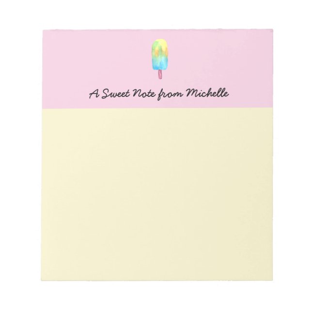 A sweet note personalised name popsicle watercolor (Front)