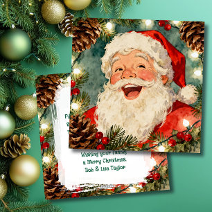 A Sweet Old-Fashioned Santa Claus and Holiday Poem Card