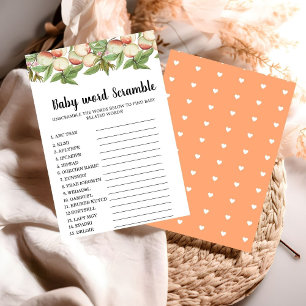 A sweet peach word scramble baby shower game