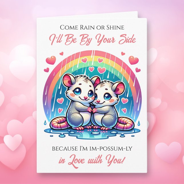 A Sweet Possum Themed Valentine's Day  Card (Creator Uploaded)