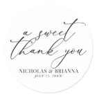 A Sweet Thank You Black and White Classic Wedding